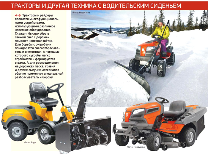 снегоуборочная техника - тракторы с сиденьем